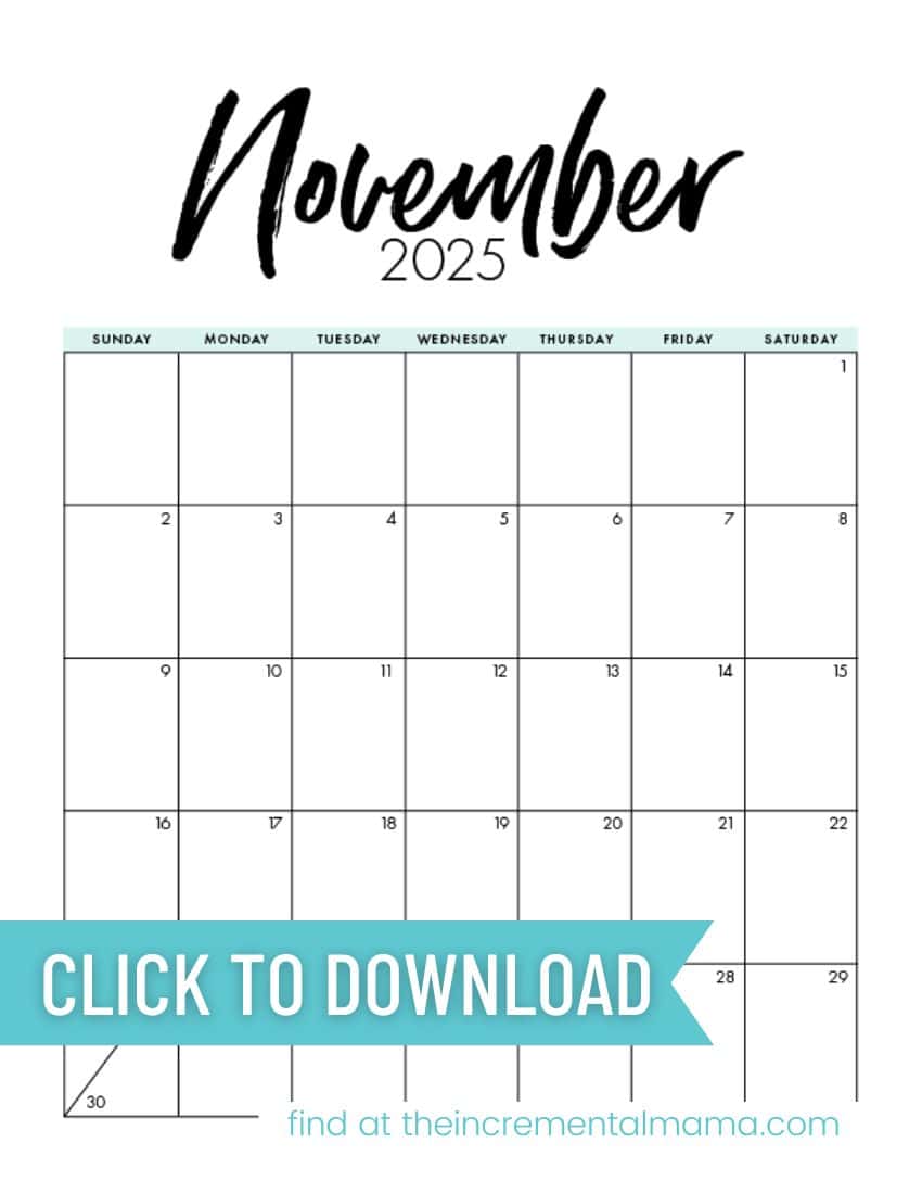 Free Printable 2025 Monthly Calendar Templates The Incremental Mama