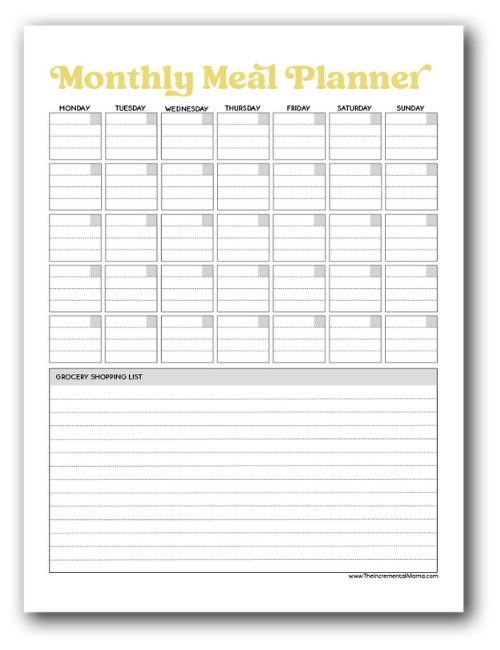 Grocery / Shopping List Printable - The Organised Housewife
