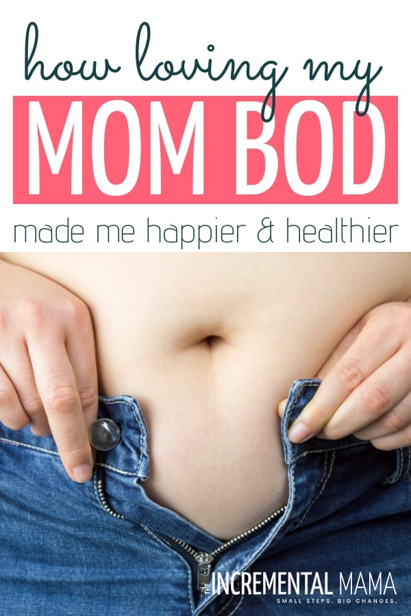 How loving my mom bod (even my after pregnancy belly) made me happier & healthier and why we should love our postpartum bodies--stretch marks and all. #postpartumbodypositivity #bodypositivity #loveyourbody #afterpregnancybelly 