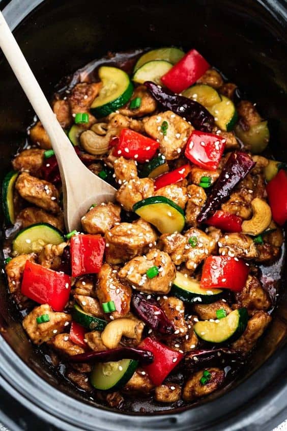 slow cooker low carb kung pao chicken