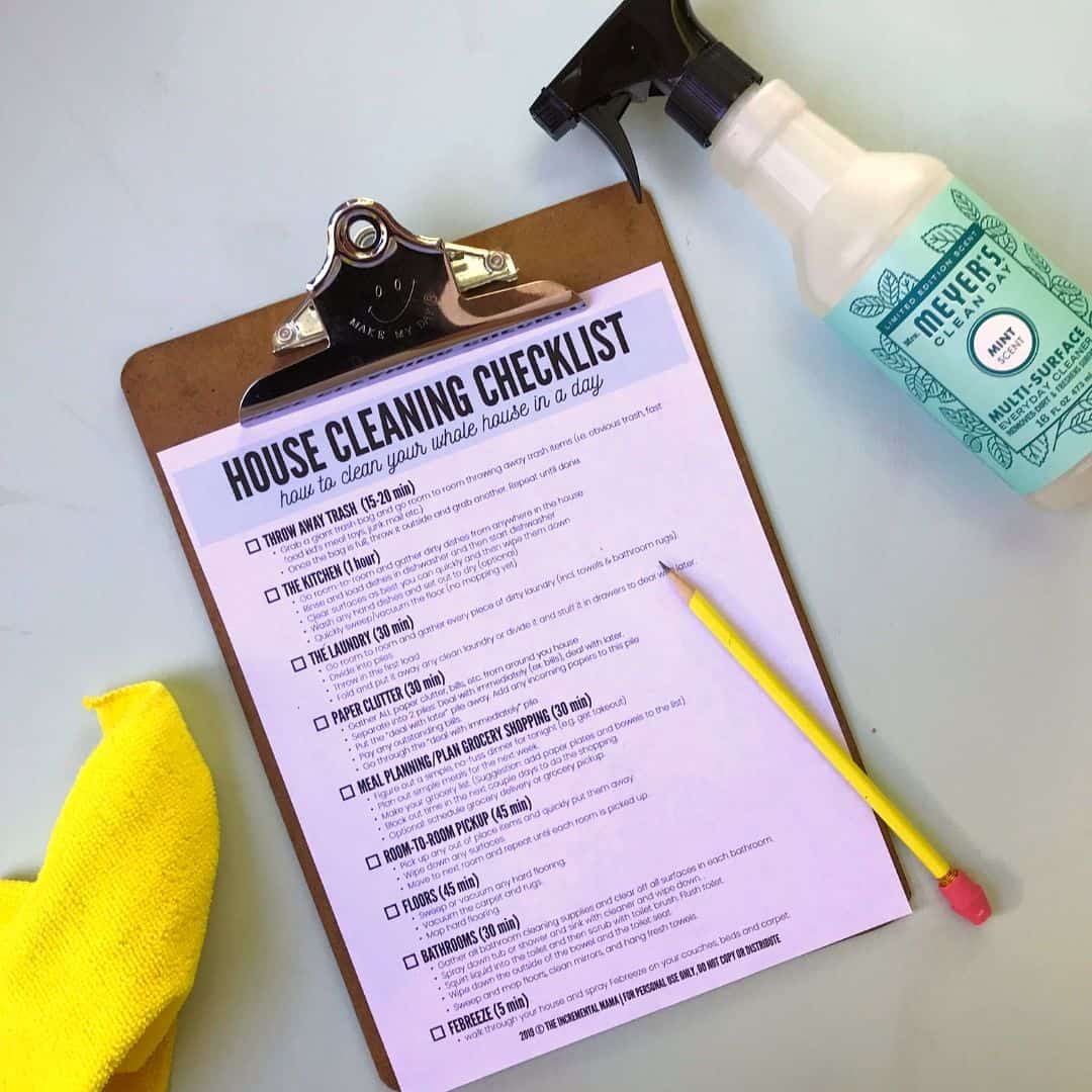 my house is a disgusting mess - cleaning checklist