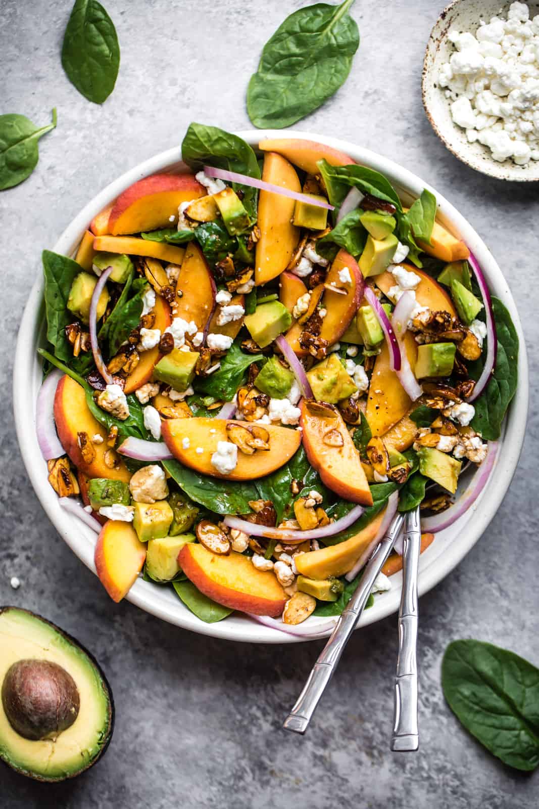 healthy and peach summer salad