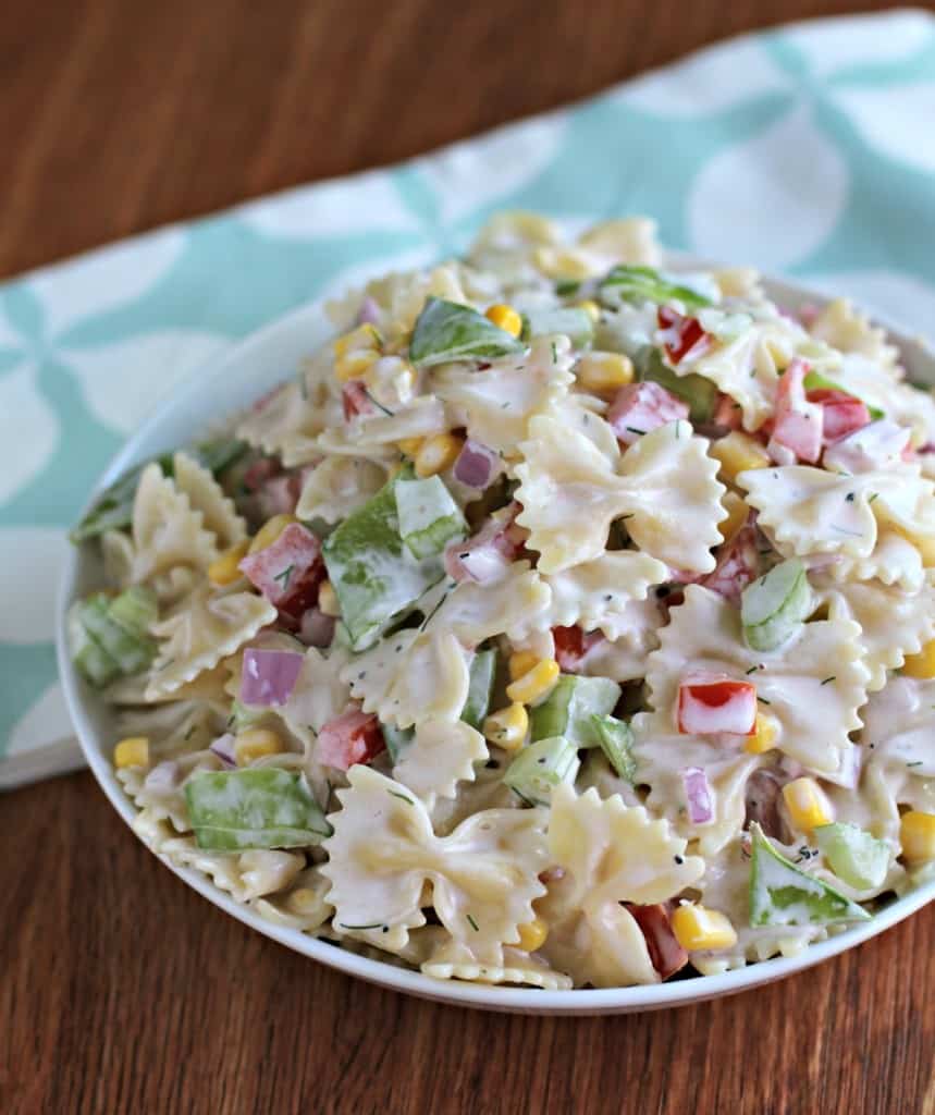 healthy and easy summer salad - summer garden pasta salad