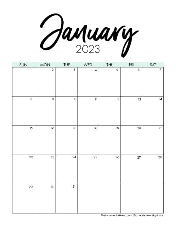 Blank Monthly Calendar Printable 2023 5151