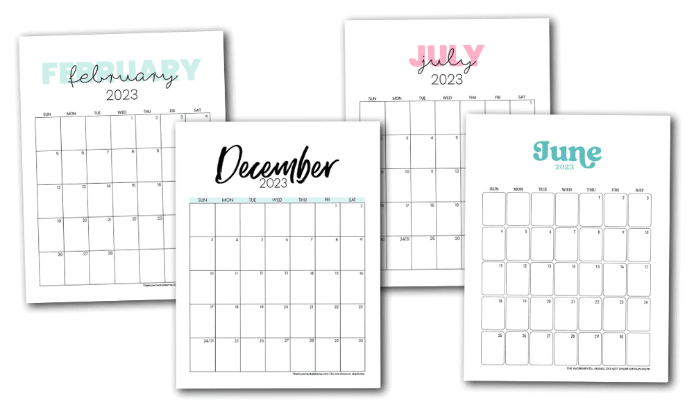 Print monthly deals calendar