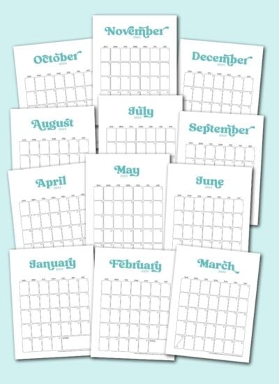 Fun Retro-Inspired 2024 Monthly Calendar PDFs (12 Free Printables)