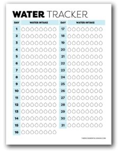 The Best 8 Free Monthly Water Tracker Printable PDFS