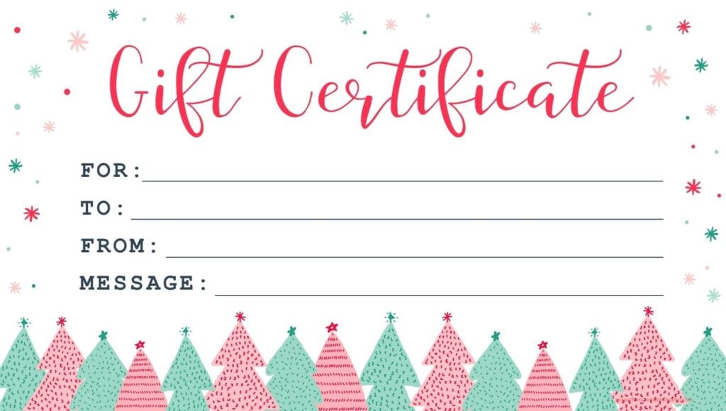 Free Template For Christmas Gift Certificate