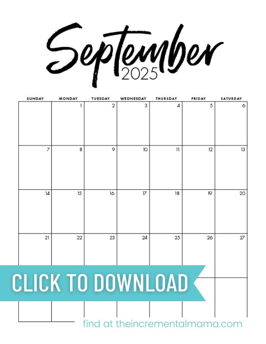 Free Printable 2025 Monthly Calendar Templates The Incremental Mama