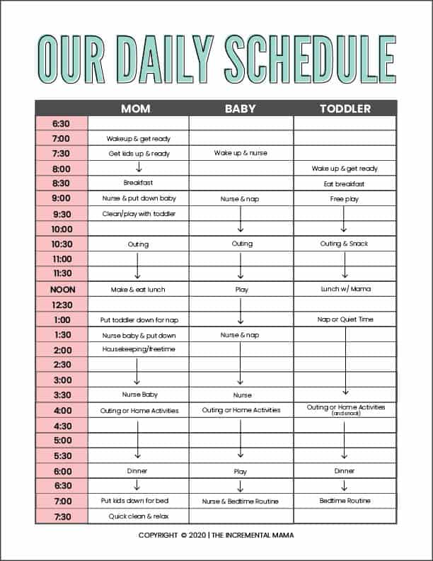 daily schedule for infants