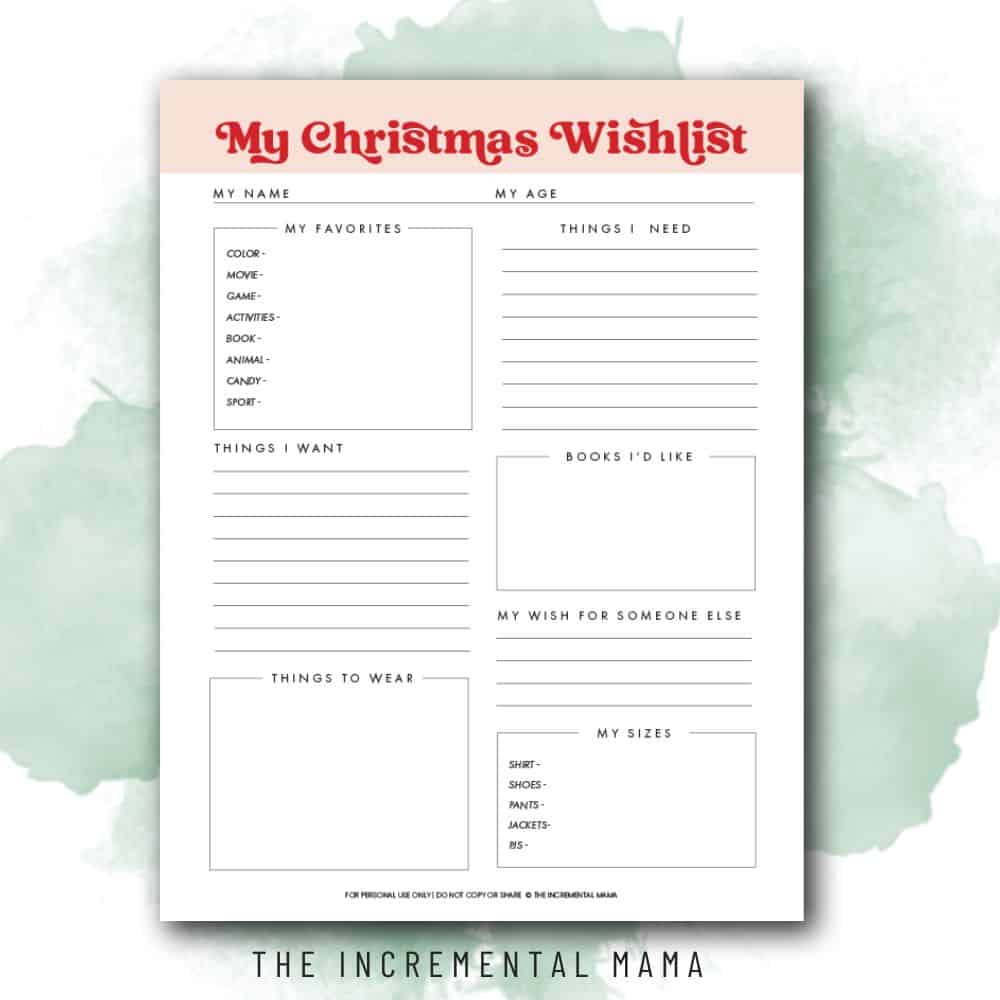 10 Free Christmas Wish List Printables for Kids - Prudent Penny Pincher