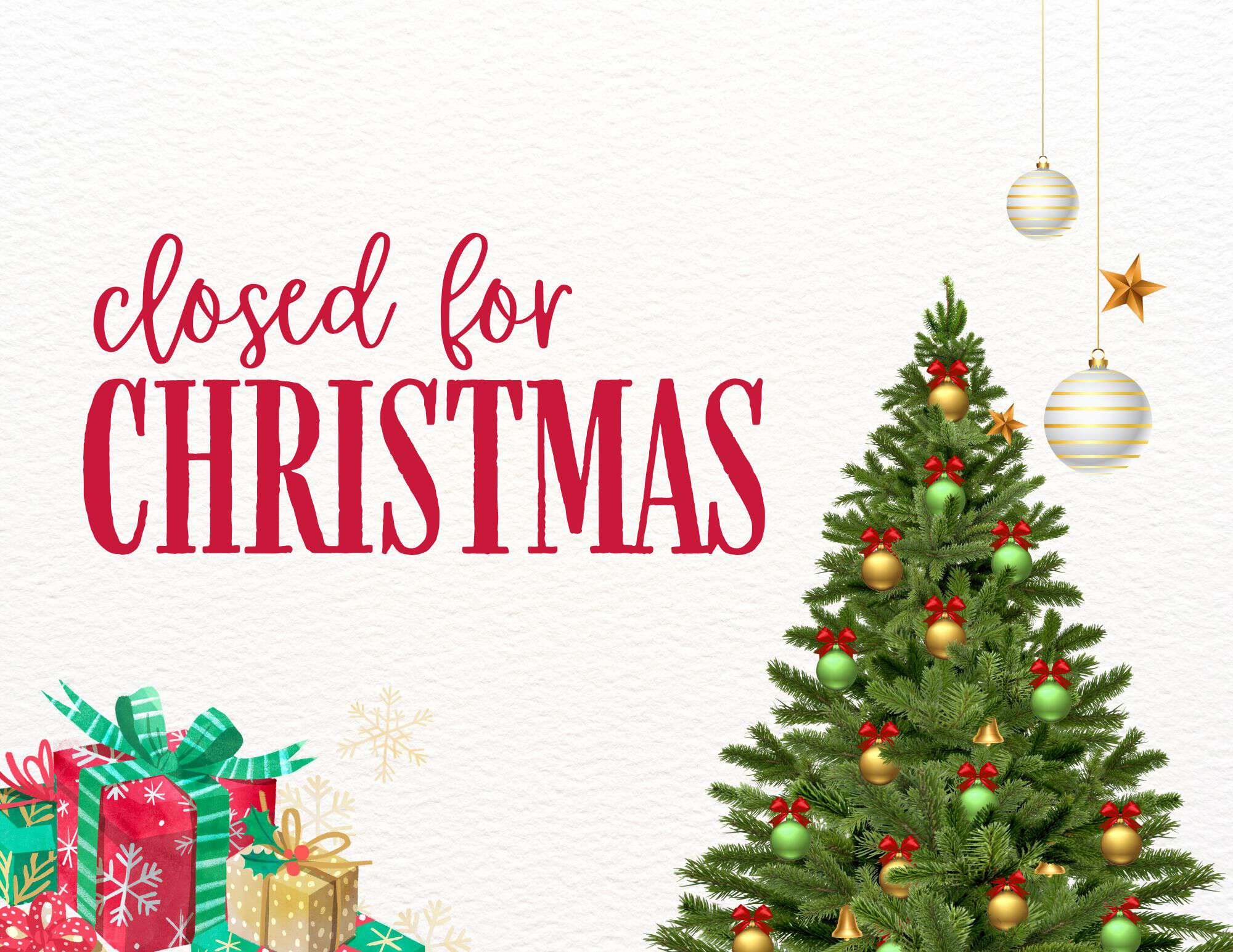 12 Free Printable Closed for Christmas Sign Templates The Incremental