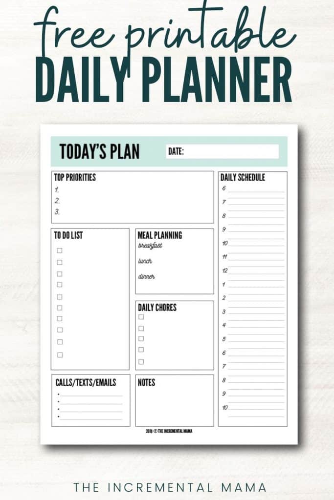 free printable daily planner template to get more done