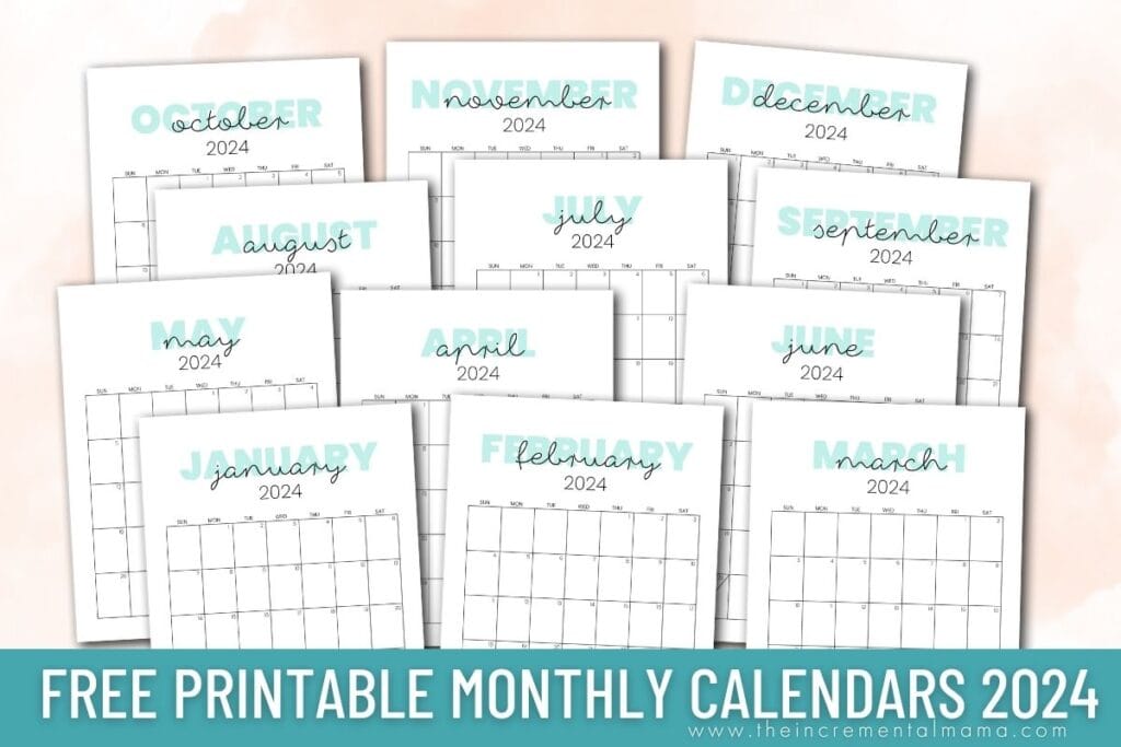 free cute printable calendar templates