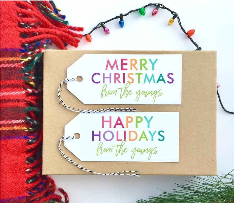 Editable Colorful Gift Tag Labels