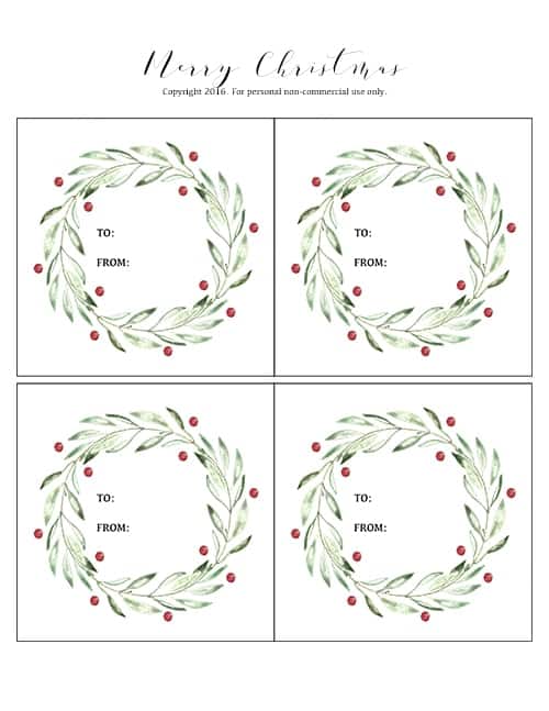 printable christmas labels templates