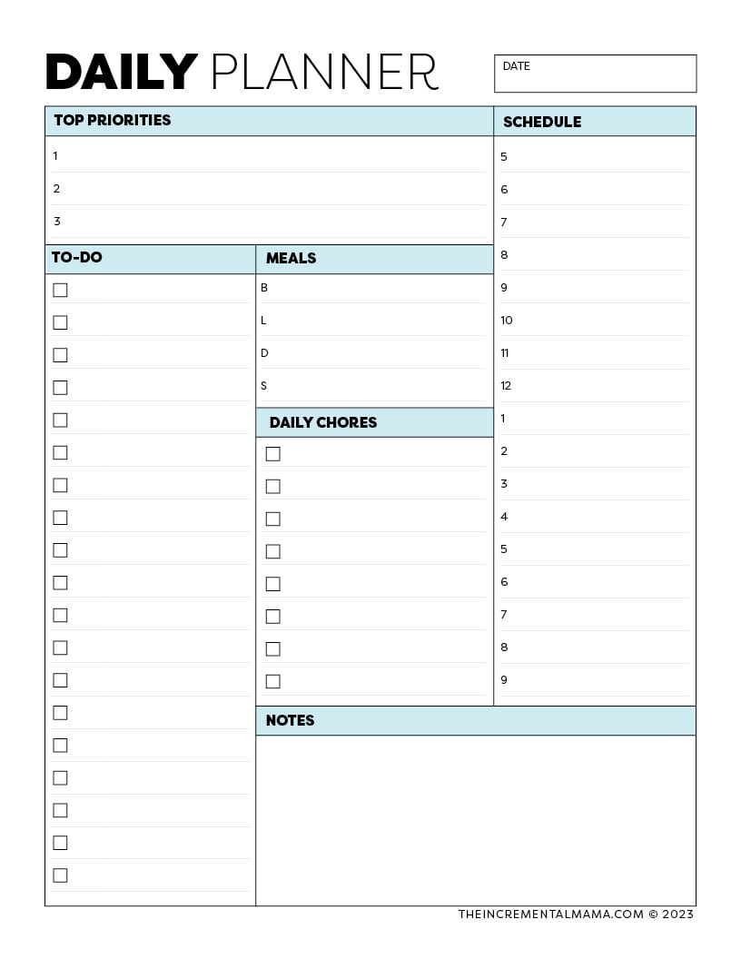 daily planner PDF