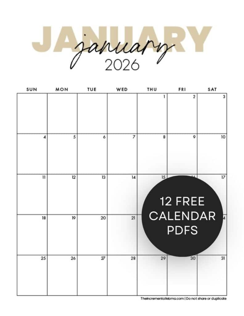 free aesthetic calendar printable