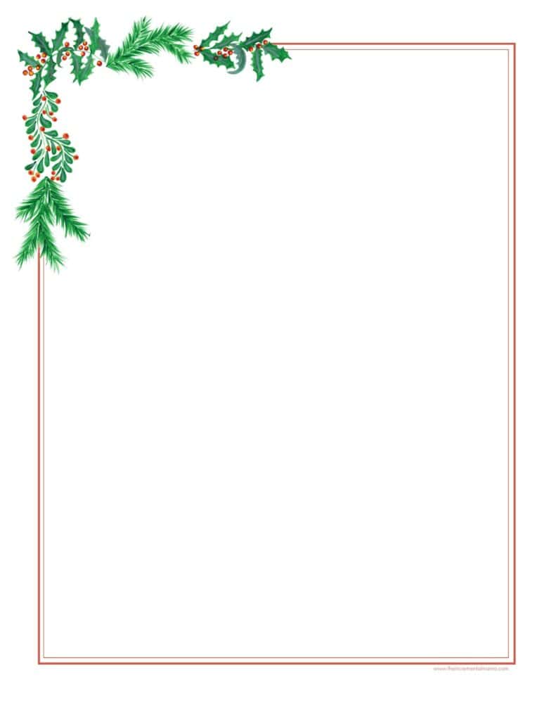 Free Printable Christmas Border Stationery Fanny Printable
