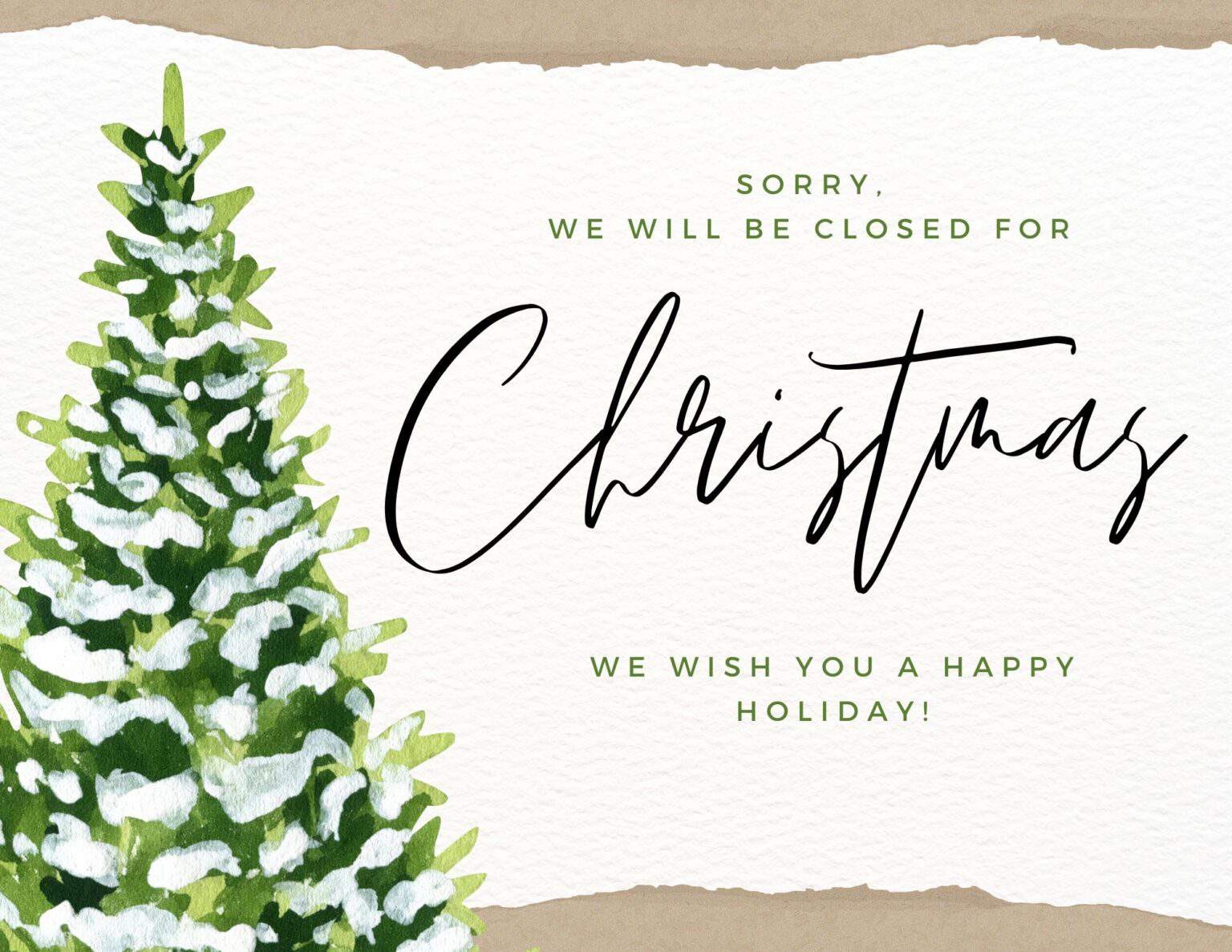 12 Free Printable Closed for Christmas Sign Templates - The Incremental ...