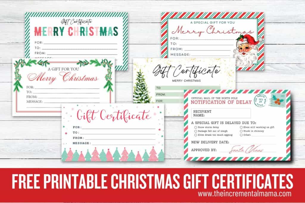 6 Free Printable Gift Certificate Templates for Christmas - The