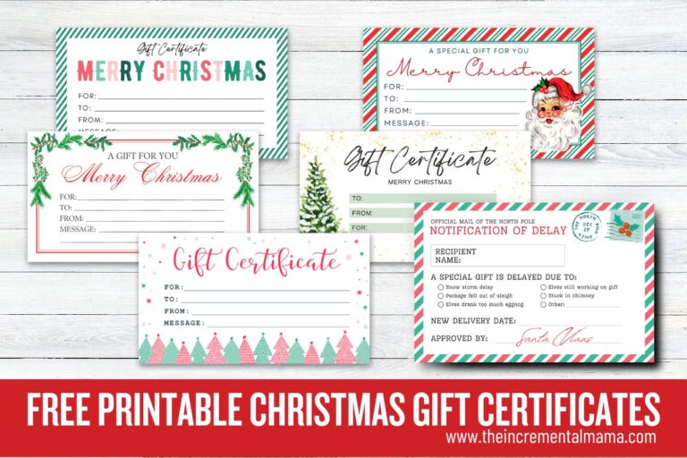 6 Free Printable Gift Certificate Templates for Christmas - The ...