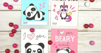 printable panda valentine