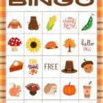 24 unique thanksgiving bingo card