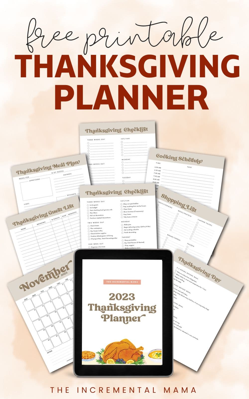 The Best Free Printable Thanksgiving Planner (8 pages) The