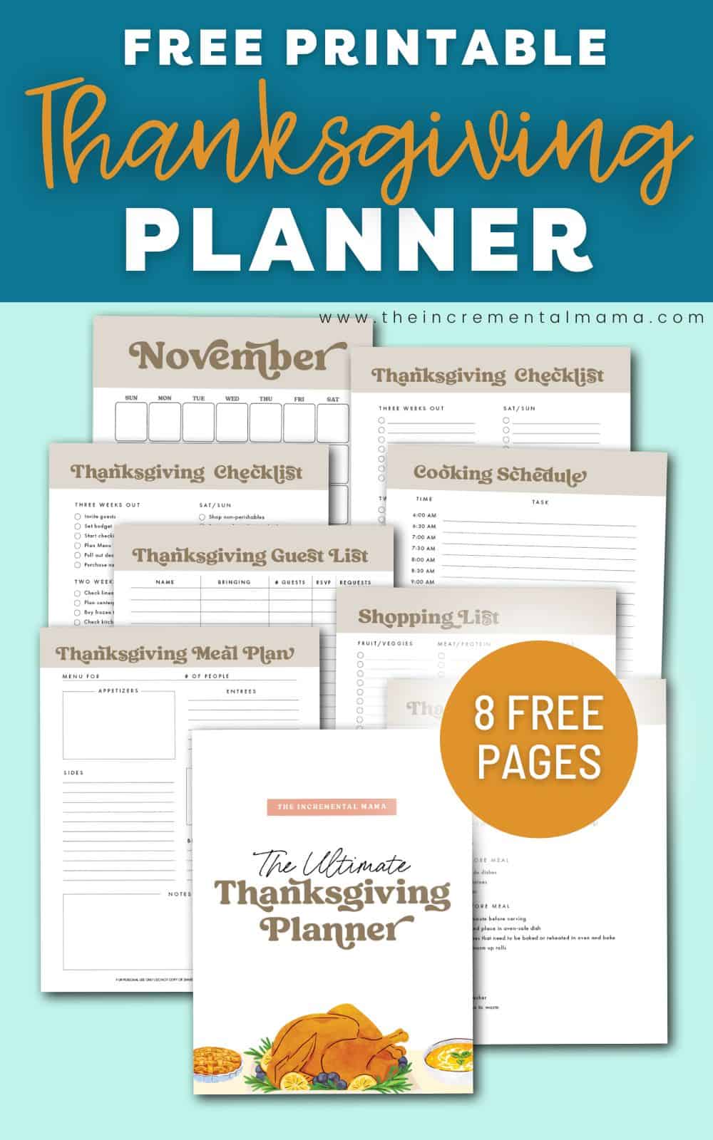 The Best Free Printable Thanksgiving Planner (8 pages) - The ...