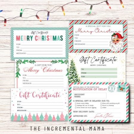 merry christmas gift certficate template PDFs