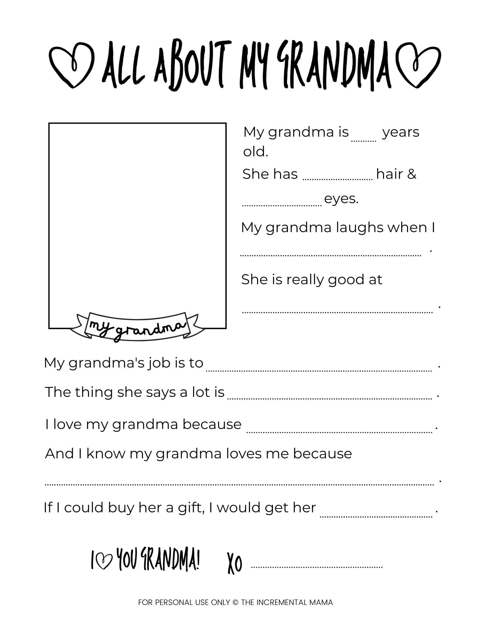 Free Mother's Day Questionnaire Printable Gift for Mom