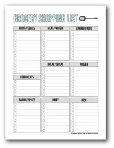 Free Printable Weekly Meal Planner & Grocery List