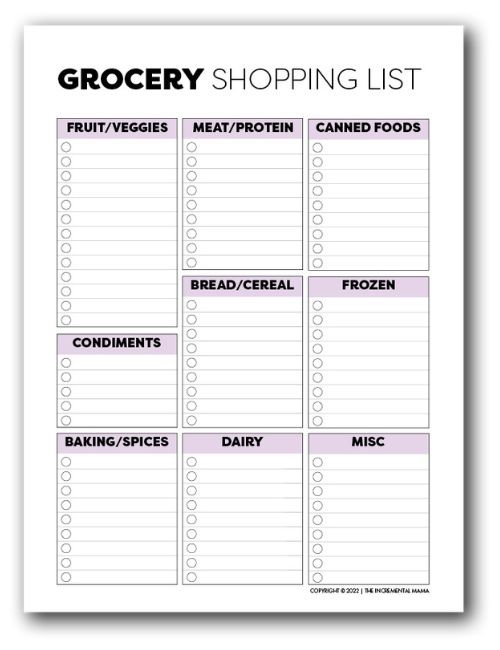 Printable Grocery List Planner Menu Planner MyPlate Grocery List W Printable Grocery List Planner Menu Planner MyPlate Grocery List W