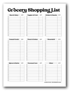 Free Printable Weekly Meal Planner &amp; Grocery List