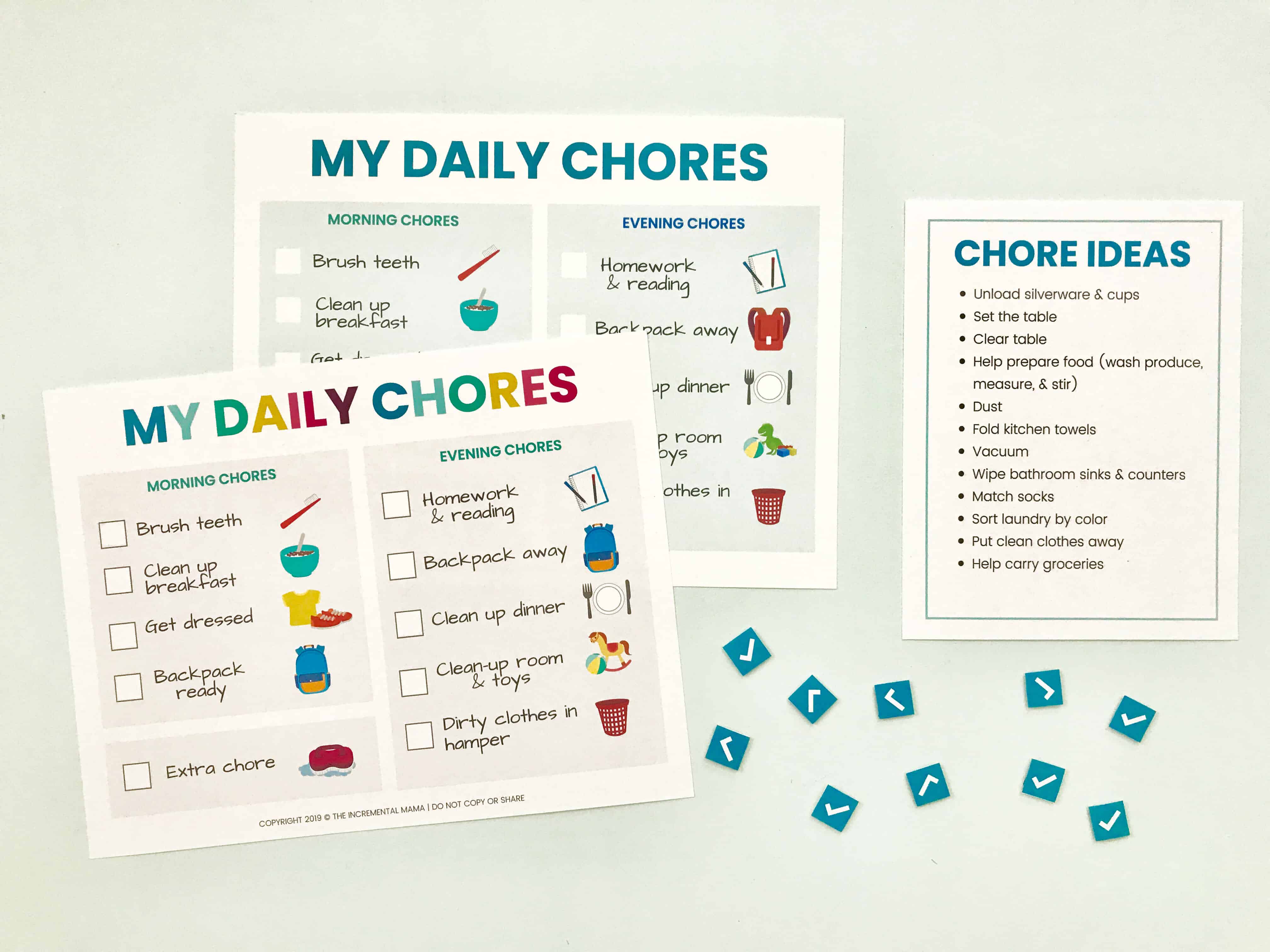 Colorful Printable Chore Chart for Kids - Simple Living Mama