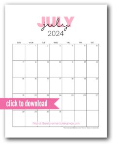 2024 Cute Calendar Templates to Organize Your Life - The Incremental Mama