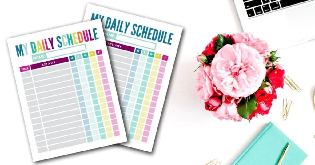 daily schedule template pdf for kids