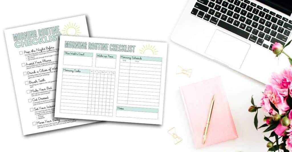 free printable morning checklist for adults