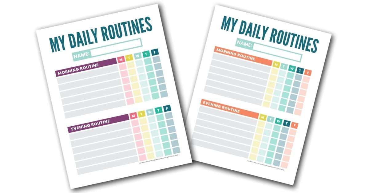 Free Printable Kid’s Daily Routine Chart Template - The Incremental Mama