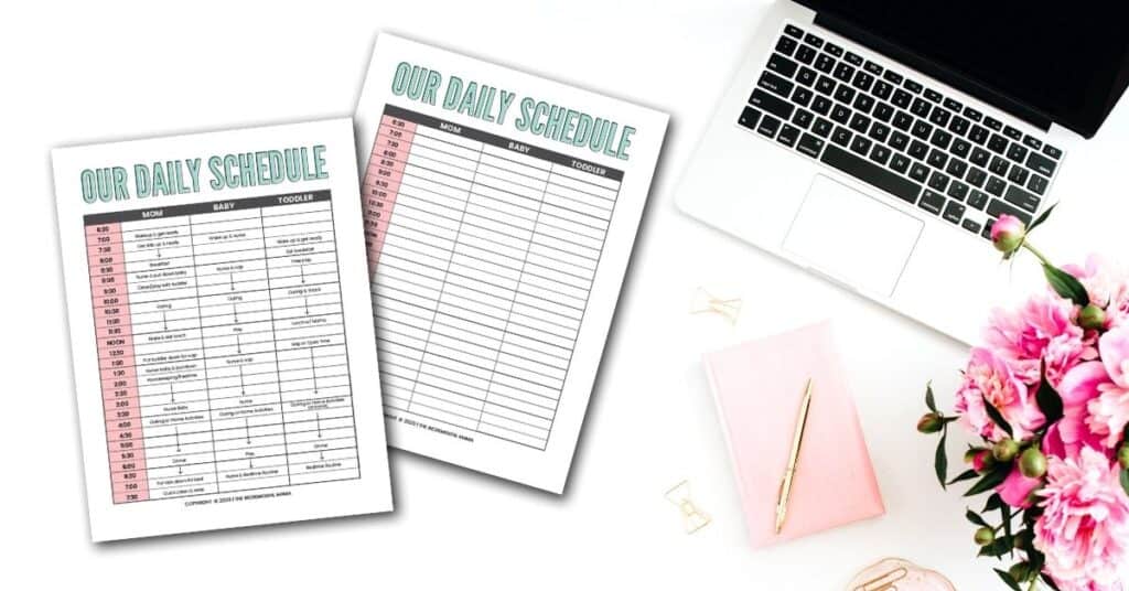 printable toddler and newborn schedule template