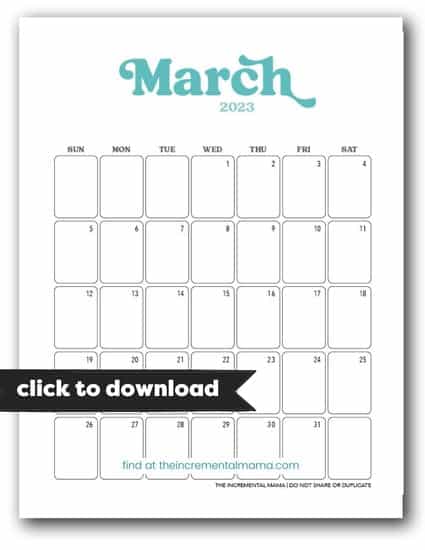 Retro calendar template free printable