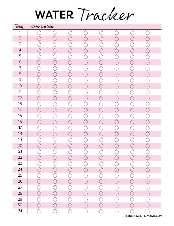 The Best 8 Free Monthly Water Tracker Printable PDFS