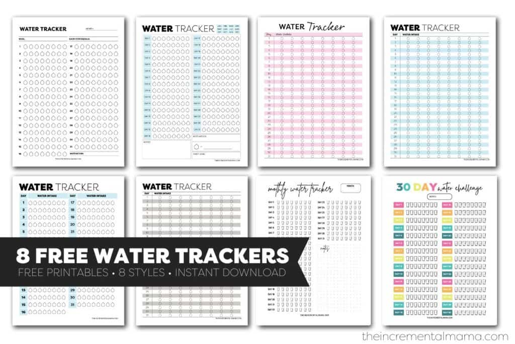 8 free printable water tracker templates