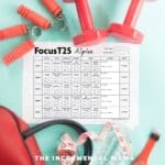 T25 alpha phase calendar templates with workout equipment