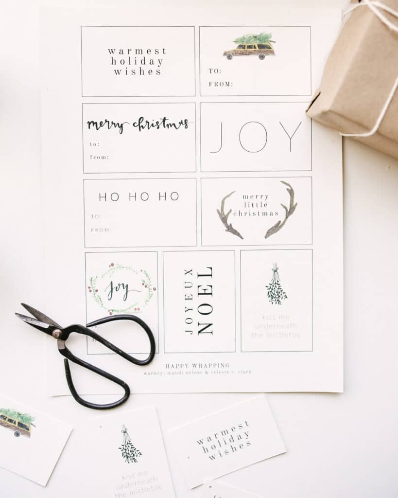 modern printable Christmas gift tags