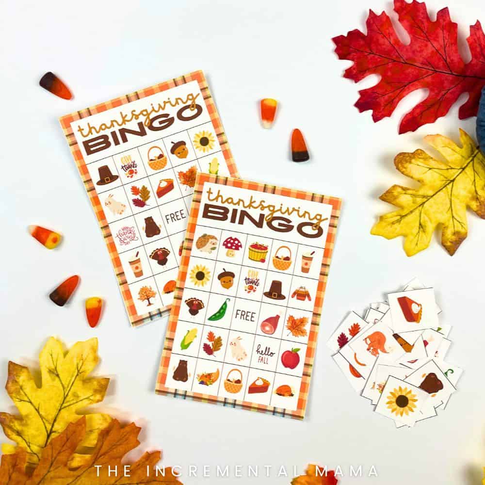 24 unique thanksgivng bingo cards