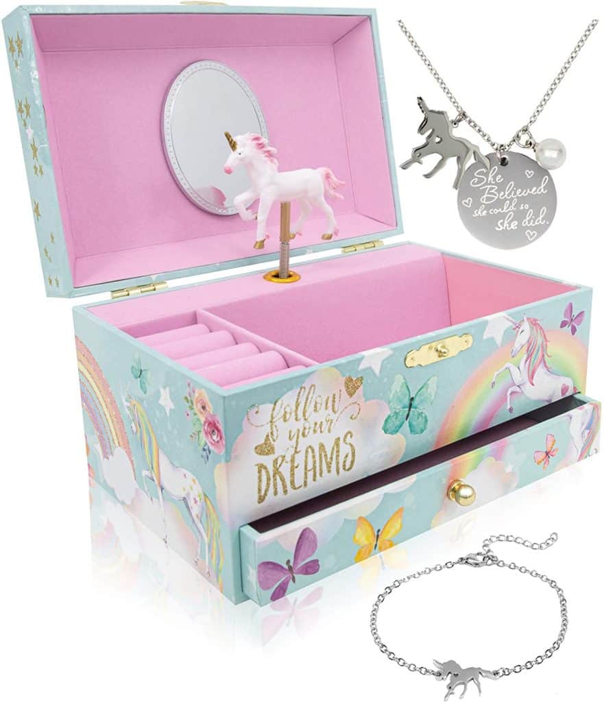 Unicorn Gifts For Girls Ages 3 4 5 6 7 8 Years Old - Unicorn Toys 17 Pcs  with Unicorn Plush, Unicorn Necklace & Jewelry, Unicorn Themed Stuffed