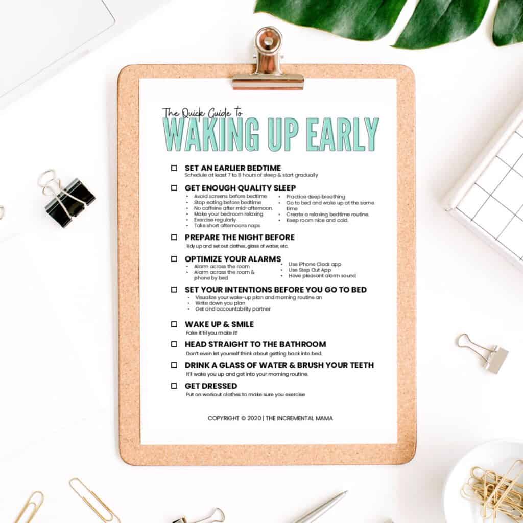 wake up early printable