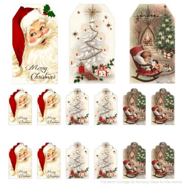 200 Free Printable Christmas Tags - Vintage Christmas Tags 600x600 